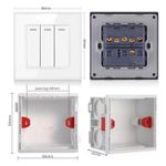 Casa si Gradina - Electrice - Distributie electrica si comanda - Intrerupatoare - Intrerupator Triplu Cap Scara Cu Panou Din Sticla Securizata Techstar® TGS 01, 220V, 16A, 86 X 86 Mm, Negru, cu 3 Faze - Infinity.ro