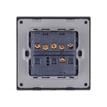 Casa si Gradina - Electrice - Distributie electrica si comanda - Intrerupatoare - Intrerupator Triplu Cap Scara Cu Panou Din Sticla Securizata Techstar® TGS 01, 220V, 16A, 86 X 86 Mm, Negru, cu 3 Faze - Infinity.ro