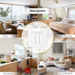 Casa si Gradina - Electrice - Distributie electrica si comanda - Intrerupatoare - Intrerupator Triplu Cap Scara Cu Panou Din Sticla Securizata Techstar® TGS 01, 220V, 16A, 86 X 86 Mm, Negru, cu 3 Faze - Infinity.ro