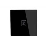 Casa si Gradina - Electrice - Distributie electrica si comanda - Intrerupatoare - Intrerupator Touch Techstar® TG02, Sticla Securizata, Design Modern, Iluminare LED, 1 Faza, Negru - Infinity.ro