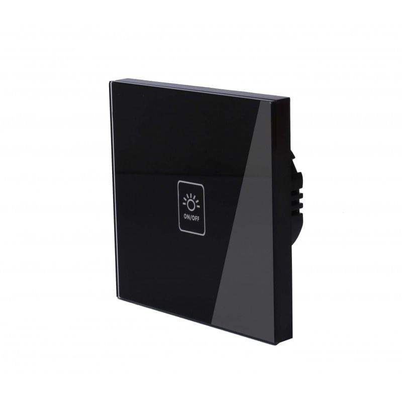 Casa si Gradina - Electrice - Distributie electrica si comanda - Intrerupatoare - Intrerupator Touch Techstar® TG02, Sticla Securizata, Design Modern, Iluminare LED, 1 Faza, Negru - Infinity.ro