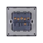 Casa si Gradina - Electrice - Distributie electrica si comanda - Intrerupatoare - Intrerupator Triplu Cap Scara Cu Panou Din Sticla Securizata Techstar® TGS 01, 220V, 16A, 86 X 86 Mm, Gri, cu 3 Faze - Infinity.ro