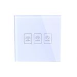 Casa si Gradina - Electrice - Distributie electrica si comanda - Intrerupatoare - Intrerupator Touch Techstar® TG02, Sticla Securizata, Design Modern, Iluminare LED, 3 Faze, Alb - Infinity.ro