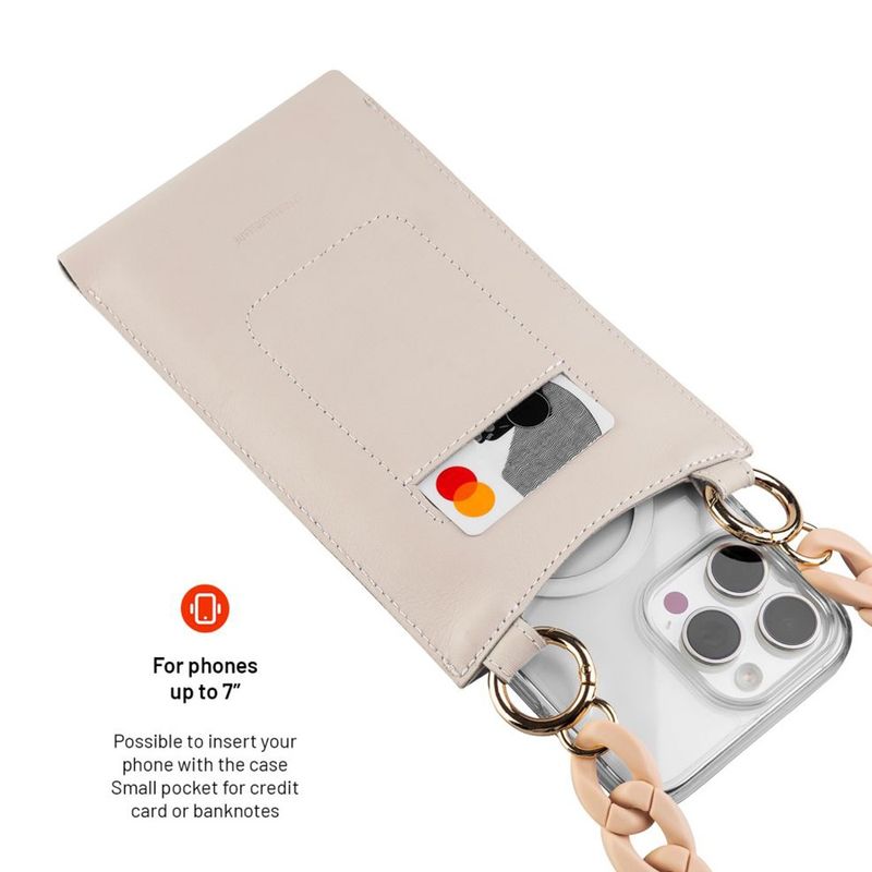 Laptop, Telefoane si Tablete - Telefoane mobile si accesorii - Accesorii Telefoane - Huse telefoane - Husa pentru telefon 7" - Fixed Universal Shoulder Bag Venezia Leather (FIXVEN-CR) - Cream - Infinity.ro