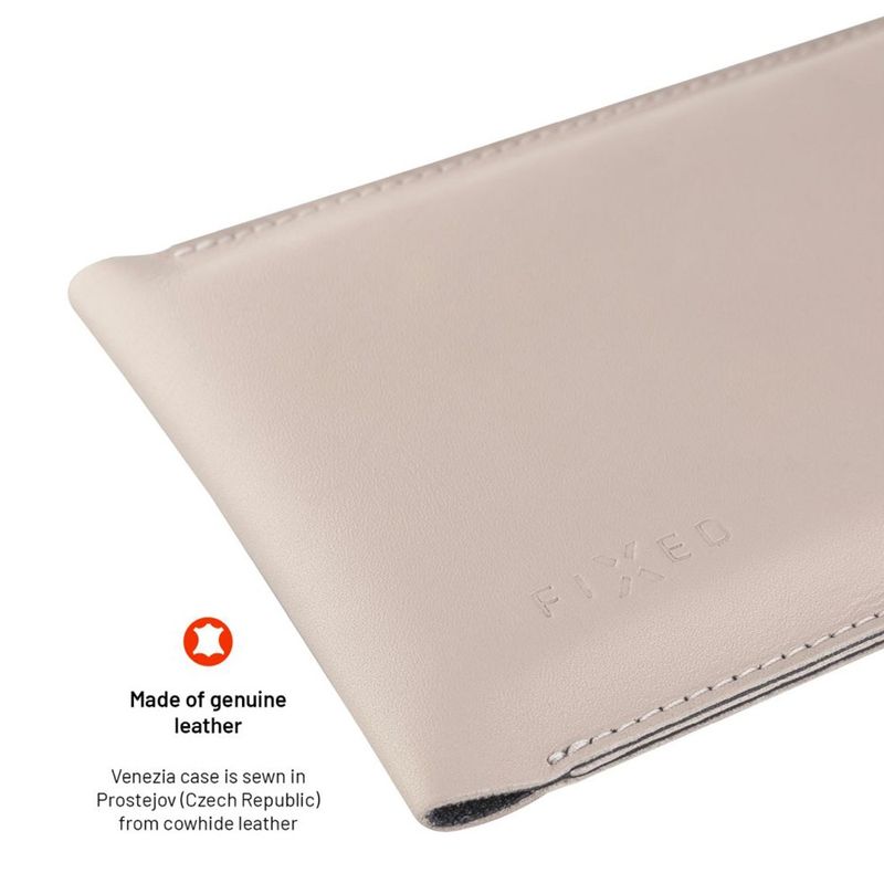 Laptop, Telefoane si Tablete - Telefoane mobile si accesorii - Accesorii Telefoane - Huse telefoane - Husa pentru telefon 7" - Fixed Universal Shoulder Bag Venezia Leather (FIXVEN-CR) - Cream - Infinity.ro