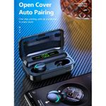 TV, Audio-Video si Foto - Portabile audio - Casti audio - Casti F9 Smart Techstar®, Wireless, Bluetooth V5.0, SplashResistent, Touch, iOS, 1200mAh, Android, Negru - Infinity.ro