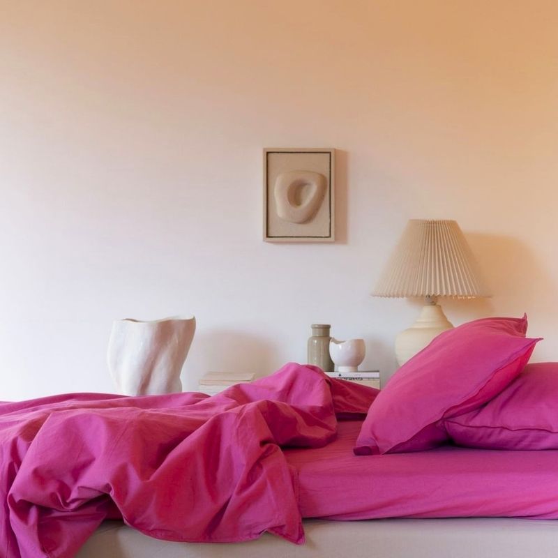 Casa si Gradina - Textile si covoare - Lenjerii de pat - Fete de perna - Set 2 Fete de perna Kotonia Home, 100% bumbac, ranforce color uni, dimensiunea 50x80 cm, fuxia - Infinity.ro