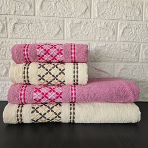 Set 4 prosoape Kotonia Home - Family Carry, 100% Bumbac, dimensiune 50x90 cm si 70x140 cm, Multicolor