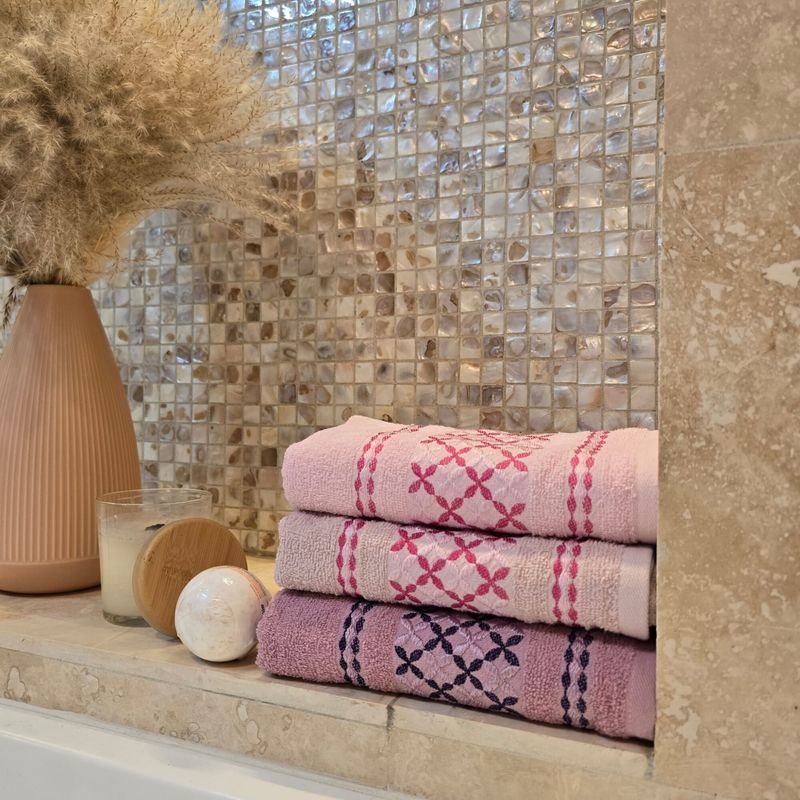 Casa si Gradina - Textile si covoare - Textile baie - Prosoape - Set 3 prosoape Kotonia Home - Family Carry, 100% Bumbac, dimensiune 50x90 cm, Rose - Infinity.ro