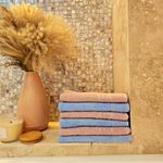 Casa si Gradina - Textile si covoare - Textile baie - Prosoape - Set 6 prosoape pentru maini Kotonia Home- Greek Border, 30x50 cm, 100% Bumbac, bleu si roz ars - Infinity.ro