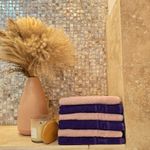 Casa si Gradina - Textile si covoare - Textile baie - Prosoape - Set 6 prosoape pentru maini Kotonia Home- Greek Border, 30x50 cm, 100% Bumbac, mov si roz ars - Infinity.ro