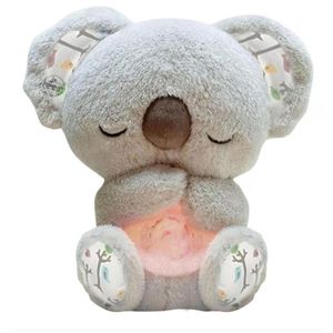 Jucarie de plus cu respiratie Koala gri cu lumina si sunet