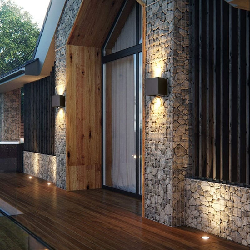 Casa si Gradina - Corpuri si surse de iluminat - Plafoniere, aplice si spoturi - Aplica Exterior Techstar® LED Light CUBE , Putere 6W, A+, Rezistenta la Apa si Praf, Alb Cald, 3000K, Aluminiu, Negru - Infinity.ro