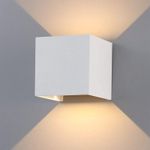 Casa si Gradina - Corpuri si surse de iluminat - Plafoniere, aplice si spoturi - Aplica LED De Perete Interior/Exterior Techstar® tip Cub, Putere 6W, Culoare Lumina 4000K, 1100 Lm, 10x10 Cm, IP 65, Alb - Infinity.ro
