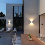 Casa si Gradina - Corpuri si surse de iluminat - Plafoniere, aplice si spoturi - Aplica LED De Perete Interior/Exterior Techstar® tip Cub, Putere 6W, Culoare Lumina 4000K, 1100 Lm, 10x10 Cm, IP 65, Alb - Infinity.ro