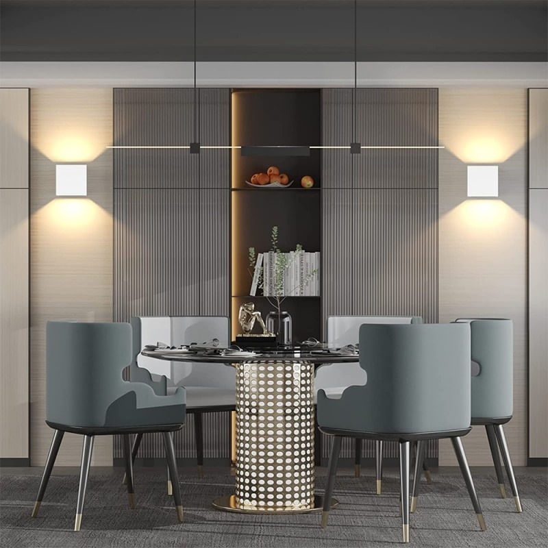 Casa si Gradina - Corpuri si surse de iluminat - Plafoniere, aplice si spoturi - Aplica LED De Perete Interior/Exterior Techstar® tip Cub, Putere 6W, Culoare Lumina 4000K, 1100 Lm, 10x10 Cm, IP 65, Alb - Infinity.ro