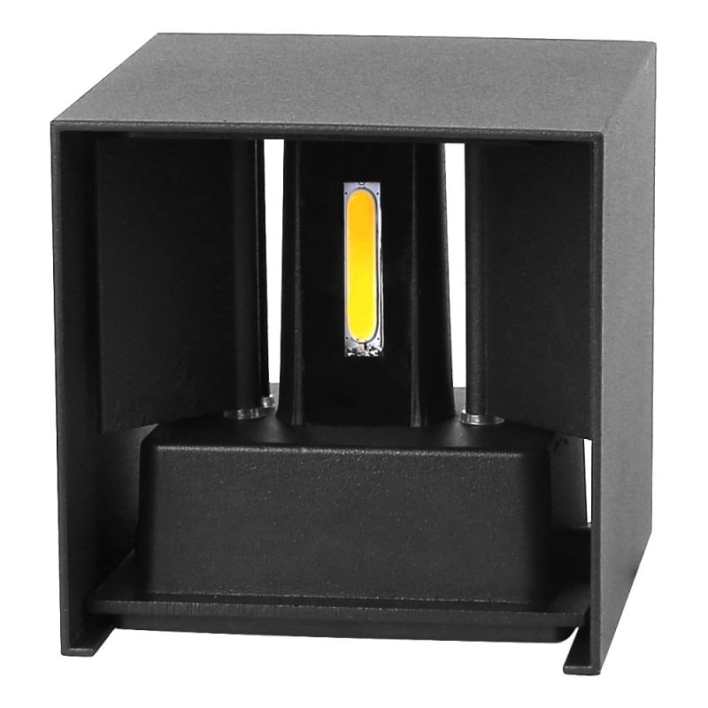 Casa si Gradina - Corpuri si surse de iluminat - Plafoniere, aplice si spoturi - Aplica LED De Perete Interior/Exterior Techstar®, Putere 6W, Culoare Lumina 4000K, 600 Lm, 10x10 Cm, IP 65, Negru - Infinity.ro