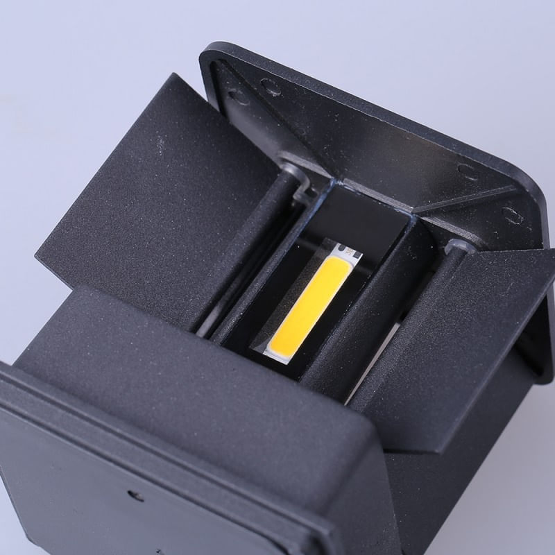 Casa si Gradina - Corpuri si surse de iluminat - Plafoniere, aplice si spoturi - Aplica LED De Perete Interior/Exterior Techstar®, Putere 6W, Culoare Lumina 4000K, 600 Lm, 10x10 Cm, IP 65, Negru - Infinity.ro