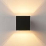 Casa si Gradina - Corpuri si surse de iluminat - Plafoniere, aplice si spoturi - Aplica LED de perete Interior/Exterior Techstar®, Putere 6W, Culoare Lumina 3000K, 600 lm, 10x10 cm, IP 65, Negru - Infinity.ro