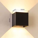 Casa si Gradina - Corpuri si surse de iluminat - Plafoniere, aplice si spoturi - Aplica LED de perete Interior/Exterior Techstar®, Putere 6W, Culoare Lumina 3000K, 600 lm, 10x10 cm, IP 65, Negru - Infinity.ro