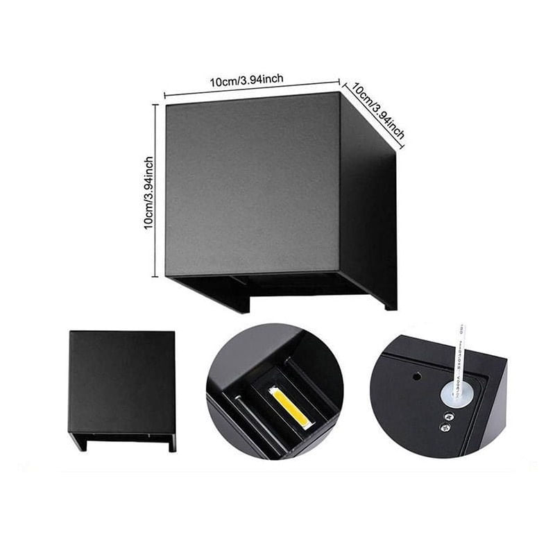 Casa si Gradina - Corpuri si surse de iluminat - Plafoniere, aplice si spoturi - Aplica Exterior Techstar® LED Light CUBE , Putere 6W, A+, Rezistenta la Apa si Praf, Alb Rece, 6000K, Aluminiu, Negru - Infinity.ro