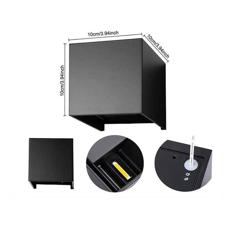 Casa si Gradina - Corpuri si surse de iluminat - Plafoniere, aplice si spoturi - Aplica Exterior Techstar® LED Light CUBE , Putere 6W, Rezistenta la Apa si Praf, Alb Natural, 4000K, Aluminiu, Negru - Infinity.ro