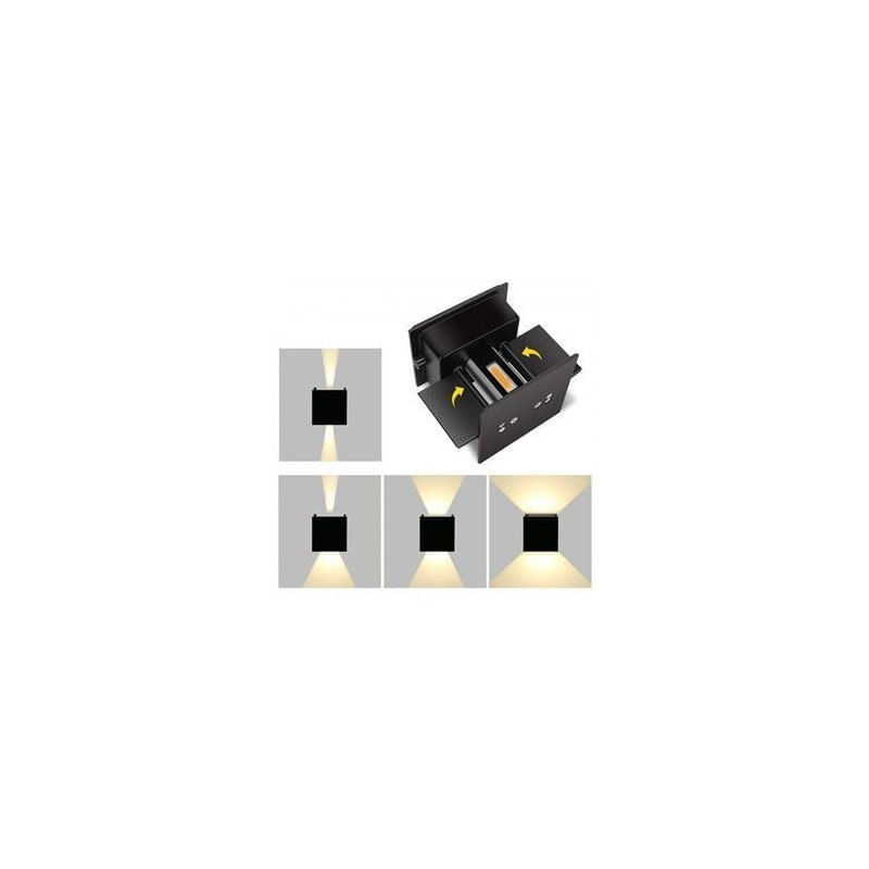 Casa si Gradina - Corpuri si surse de iluminat - Plafoniere, aplice si spoturi - Aplica Exterior Techstar® LED Light CUBE , Putere 6W, Rezistenta la Apa si Praf, Alb Natural, 4000K, Aluminiu, Negru - Infinity.ro