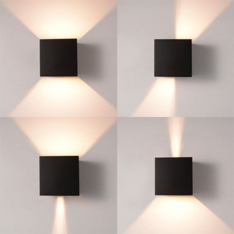 Casa si Gradina - Corpuri si surse de iluminat - Plafoniere, aplice si spoturi - Aplica Exterior Techstar® LED Light CUBE , Putere 6W, Rezistenta la Apa si Praf, Alb Natural, 4000K, Aluminiu, Negru - Infinity.ro