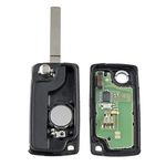 Auto si Moto - Electronice auto - Sisteme de inchidere centralizata - Cheie Auto Completa tip Briceag cu 3 butoane, Compatibila Citroen si Peugeot, include Telecomanda 433 MHz si cip ID46 - Infinity.ro