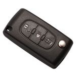 Auto si Moto - Electronice auto - Sisteme de inchidere centralizata - Cheie Auto Completa tip Briceag cu 3 butoane, Compatibila Citroen si Peugeot, include Telecomanda 433 MHz si cip ID46 - Infinity.ro