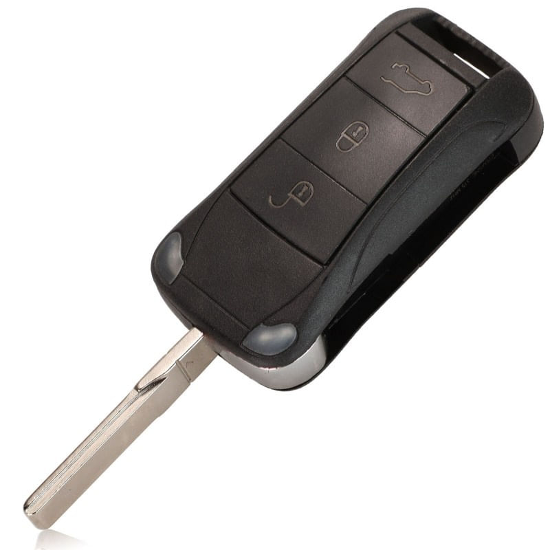 Auto si Moto - Electronice auto - Sisteme de inchidere centralizata - Cheie Auto Completa Techstar® pentru Porsche Cayenne 2003-2011, 3 + 1 butoane, Negru - Infinity.ro