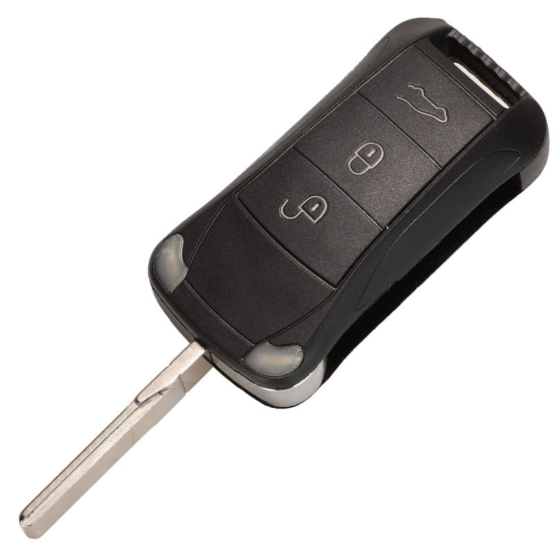 Auto si Moto - Electronice auto - Sisteme de inchidere centralizata - Cheie Auto Completa Techstar® pentru Porsche Cayenne 2003-2011, 3 + 1 butoane, Negru - Infinity.ro