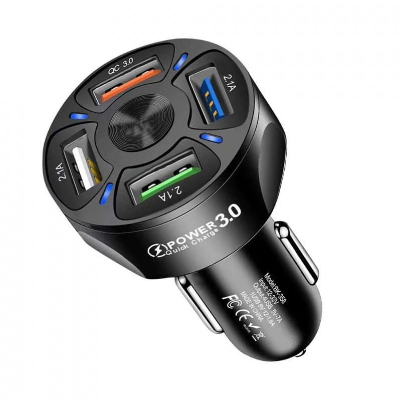 Laptop, Telefoane si Tablete - Telefoane mobile si accesorii - Accesorii Telefoane - Incarcatoare telefoane - Incarcator Auto Techstar® T-14, 1 USB x QC3.0, Incarcare Rapida 3 USB x 2.4A, Negru - Infinity.ro