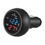 Laptop, Telefoane si Tablete - Telefoane mobile si accesorii - Accesorii Telefoane - Incarcatoare telefoane - Incarcator Auto USB Techstar® cu Voltmetru si Termometru Digital LCD, Conectare la Bricheta 12/24V - Infinity.ro