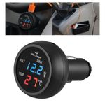 Laptop, Telefoane si Tablete - Telefoane mobile si accesorii - Accesorii Telefoane - Incarcatoare telefoane - Incarcator Auto USB Techstar® cu Voltmetru si Termometru Digital LCD, Conectare la Bricheta 12/24V - Infinity.ro