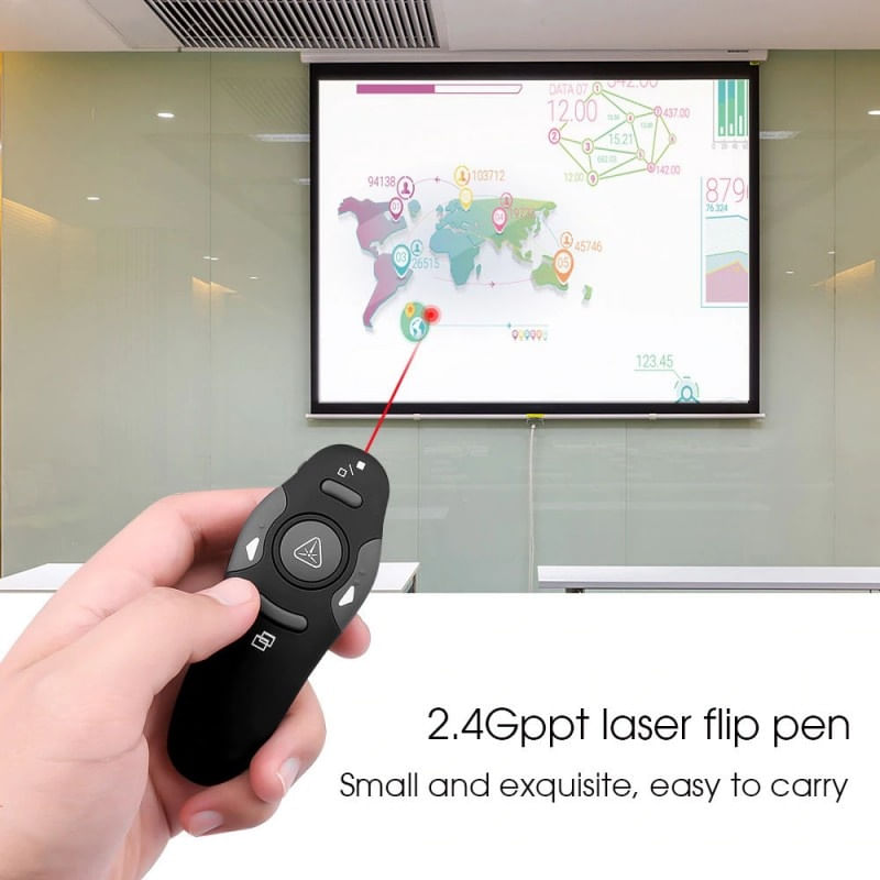 TV, Audio-Video si Foto - Accesorii TV si audio - Telecomenzi - Telecomanda Wireless Techstar pentru Prezentare, cu pointer Laser, Butoane SlideShow, USB - Infinity.ro