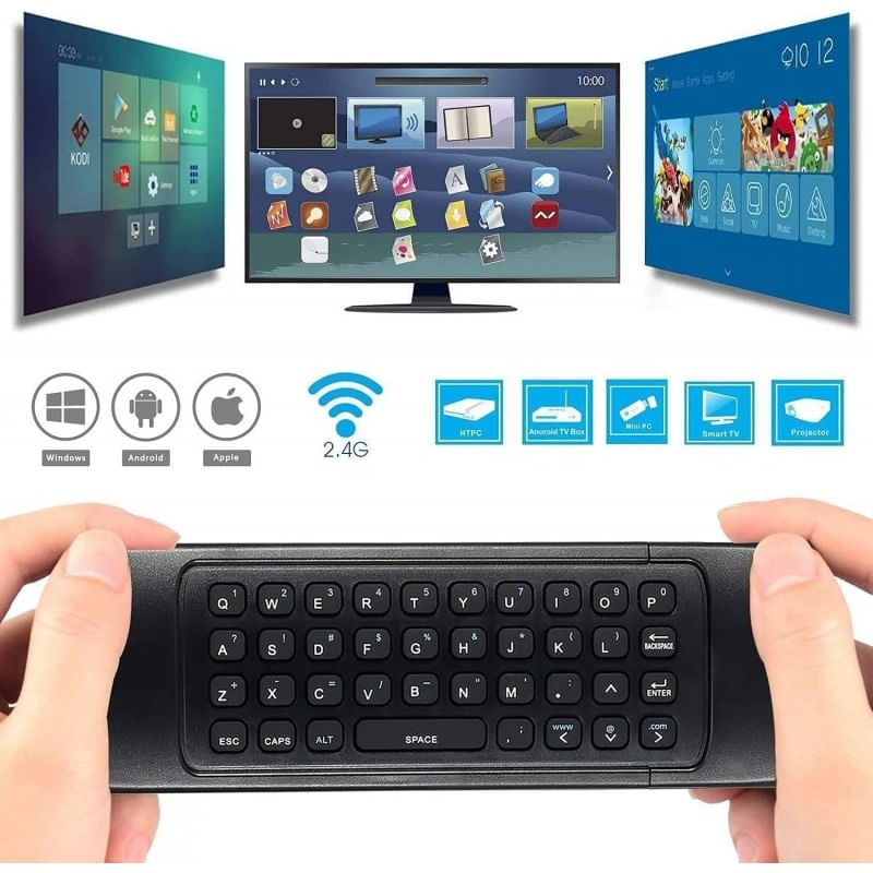 TV, Audio-Video si Foto - Accesorii TV si audio - Telecomenzi - Telecomanda cu tastatura Techstar® MX3 Air Mouse, 2.4G, USB, pentru Android Smart TV Box, proiector HTPC Mini PC, PS3 - Infinity.ro