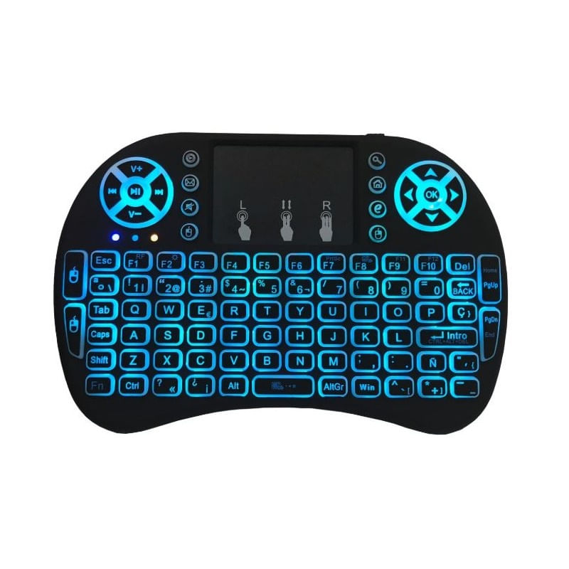 PC, gaming si accesorii - Periferice PC - Tastaturi - Tastatura Iluminata Wireless Techstar® i8, Air Mouse, cu Touchpad, pentru TV Box si Mini PC, Android TV, Smart TV, PC - Infinity.ro