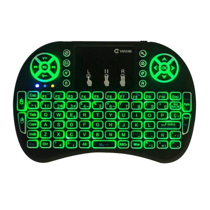 PC, gaming si accesorii - Periferice PC - Tastaturi - Tastatura Iluminata Wireless Techstar® i8, Air Mouse, cu Touchpad, pentru TV Box si Mini PC, Android TV, Smart TV, PC - Infinity.ro