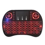 PC, gaming si accesorii - Periferice PC - Tastaturi - Tastatura Iluminata Wireless Techstar® i8 RGB Play, Air Mouse, cu Touchpad, pentru TV Box si Mini PC, Android TV, Smart - Infinity.ro