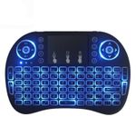 PC, gaming si accesorii - Periferice PC - Tastaturi - Tastatura Iluminata Wireless Techstar® i8 RGB Play, Air Mouse, cu Touchpad, pentru TV Box si Mini PC, Android TV, Smart - Infinity.ro