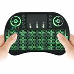 PC, gaming si accesorii - Periferice PC - Tastaturi - Tastatura Iluminata Wireless Techstar® i8 RGB Play, Air Mouse, cu Touchpad, pentru TV Box si Mini PC, Android TV, Smart - Infinity.ro