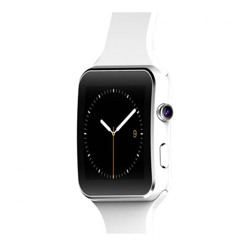 Laptop, Telefoane si Tablete - Wearables si gadgeturi - Wearables - Smartwatch-uri - Smartwatch X6S Bluetooth Compatibil MicroSD si SIM Cu Camera Alb - Infinity.ro