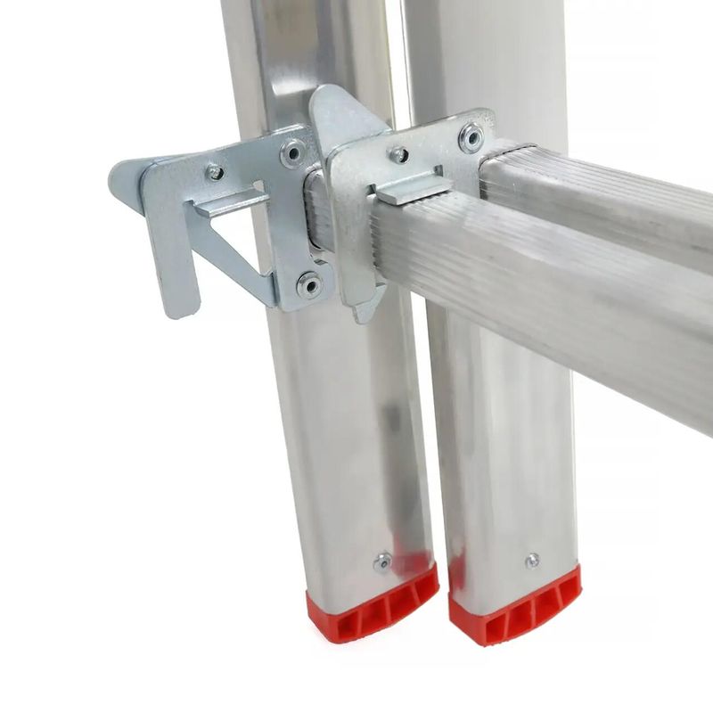 Casa si Gradina - Constructii - Scari si accesorii interioare - Scari aluminiu/ otel - Scara aluminiu, Metalkas, 3 tronsoane, 7 trepte, max 150 kg, 1.9-3.47 m - Infinity.ro