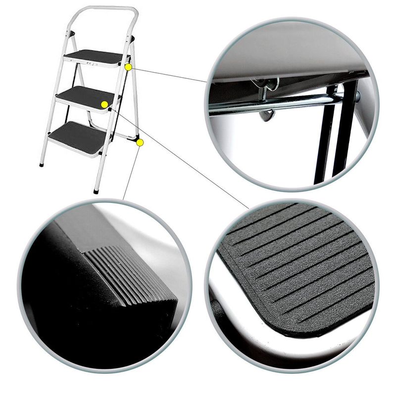 Casa si Gradina - Constructii - Scari si accesorii interioare - Scari aluminiu/ otel - Scara otel, 3 trepte, max 150 kg, 70 cm - Infinity.ro