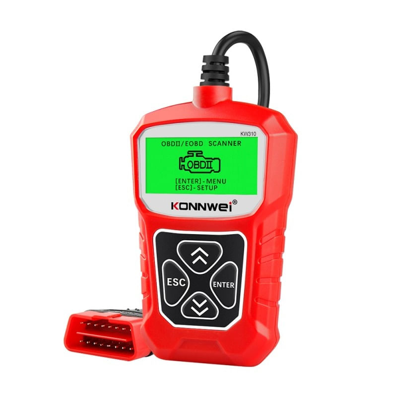 Auto si Moto - Reparatii si depanare - Sisteme de diagnoza - Diagnoza OBD2 KONNWEI KW310, Red, Afisare Erori + Descriere, Resetari, Live Data, ELM 327 OBDII - Infinity.ro