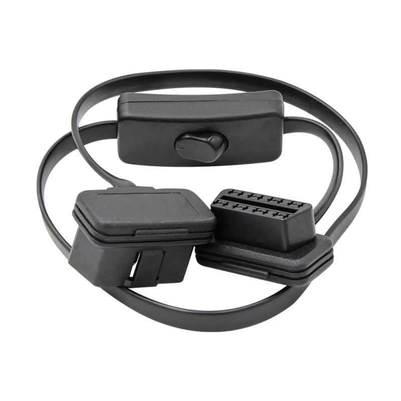 Auto si Moto - Reparatii si depanare - Sisteme de diagnoza - Prelungitor Cablu Auto Techstar®, OBD2, 60 cm, cu Buton ON/OFF - Infinity.ro