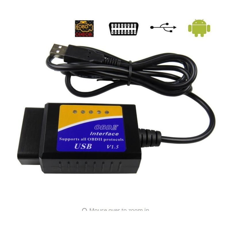 Auto si Moto - Reparatii si depanare - Sisteme de diagnoza - Interfata diagnoza auto Techstar OBD2 USB cu Cip ELM V1.5 - Infinity.ro