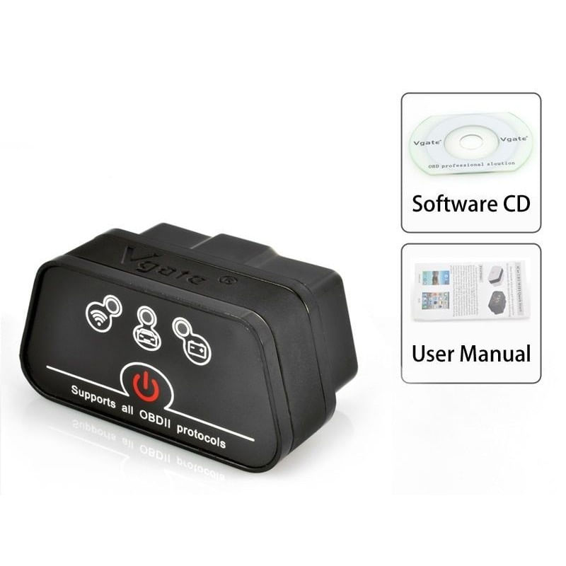 Auto si Moto - Reparatii si depanare - Sisteme de diagnoza - Interfata Diagnoza Multimarca Vgate, ICar2, Black, Bluetooth, OBD2 - Infinity.ro