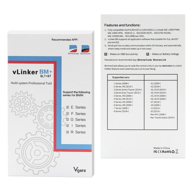 Auto si Moto - Reparatii si depanare - Sisteme de diagnoza - Diagnoza Vgate VLinker BM+, BMW, BimmerCode, Resetari, Live Data, Regenerare DPF, Control Flaps, ASD, Programare - Infinity.ro